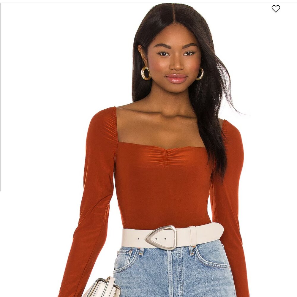 NWT We Are HAH Don't Be Square Long Sleeve Bodysuit Bronze Size Medium